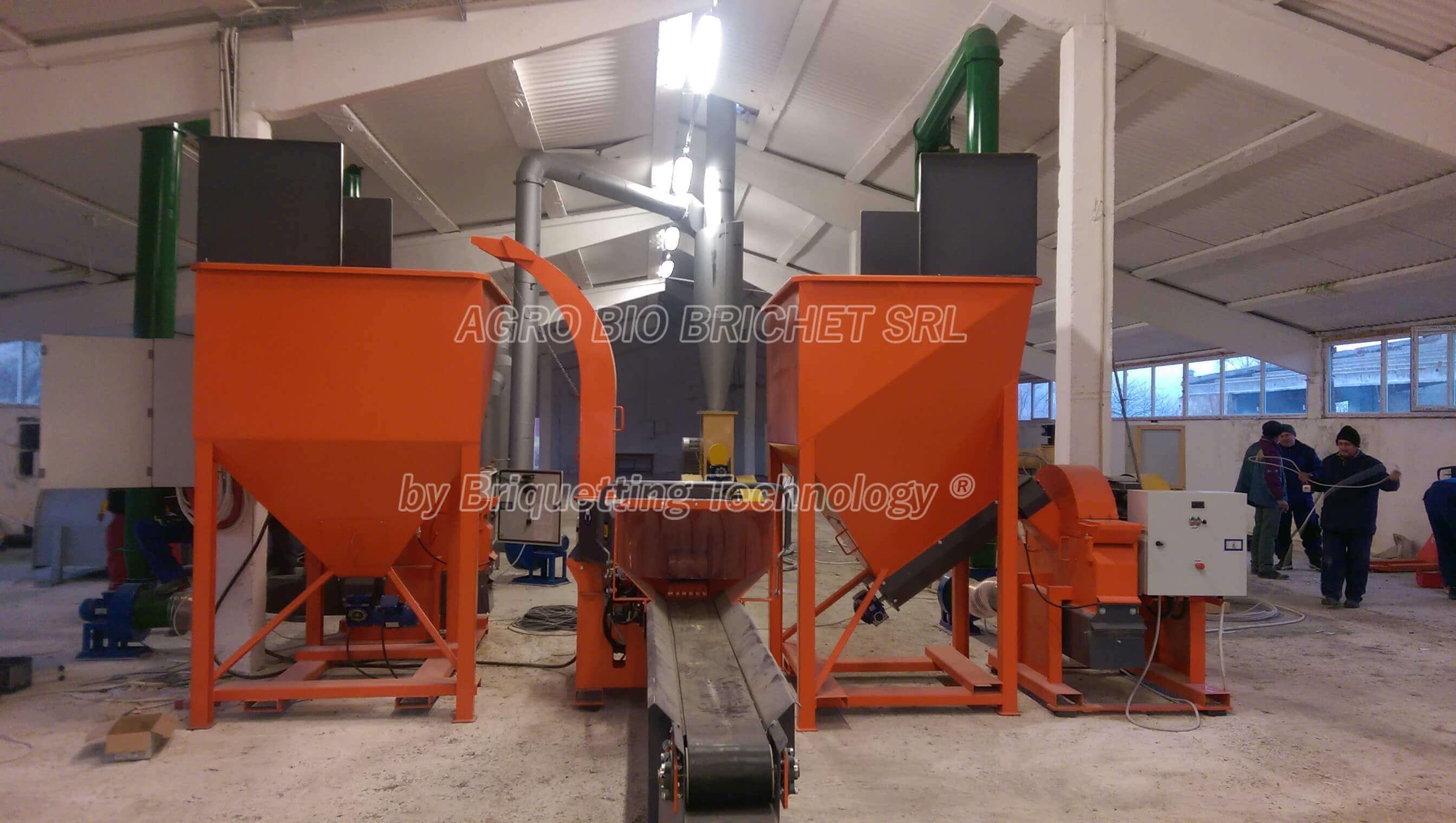 Sawdust briquetting line in Cernesti