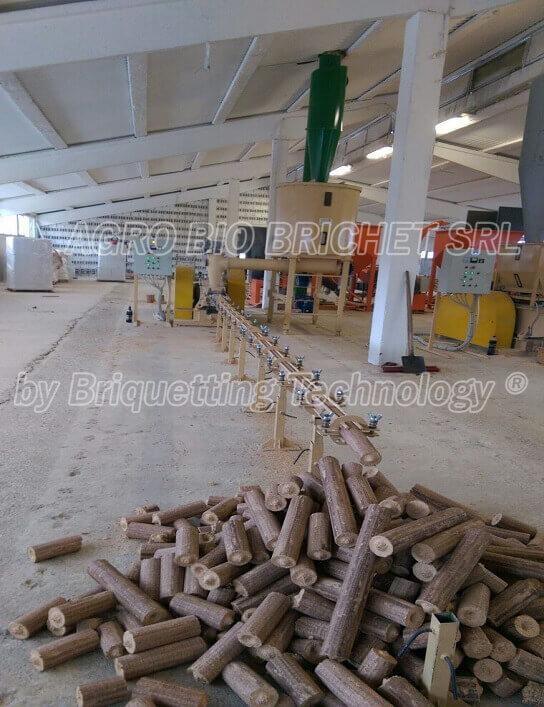 Sawdust briquetting line in Cernesti