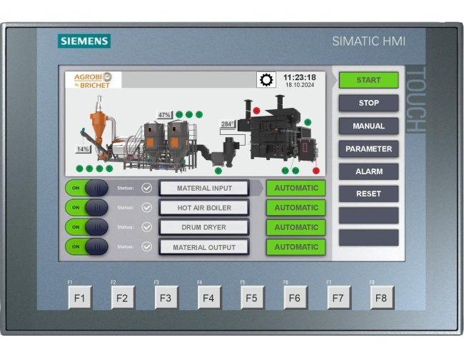 plc automatizare-digitalizare uscator rotativ universal