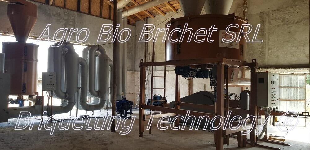 Briquetting line for hot straw briquettes