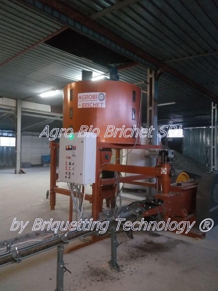 Briquetting line for sunflower husk briquettes in Galati